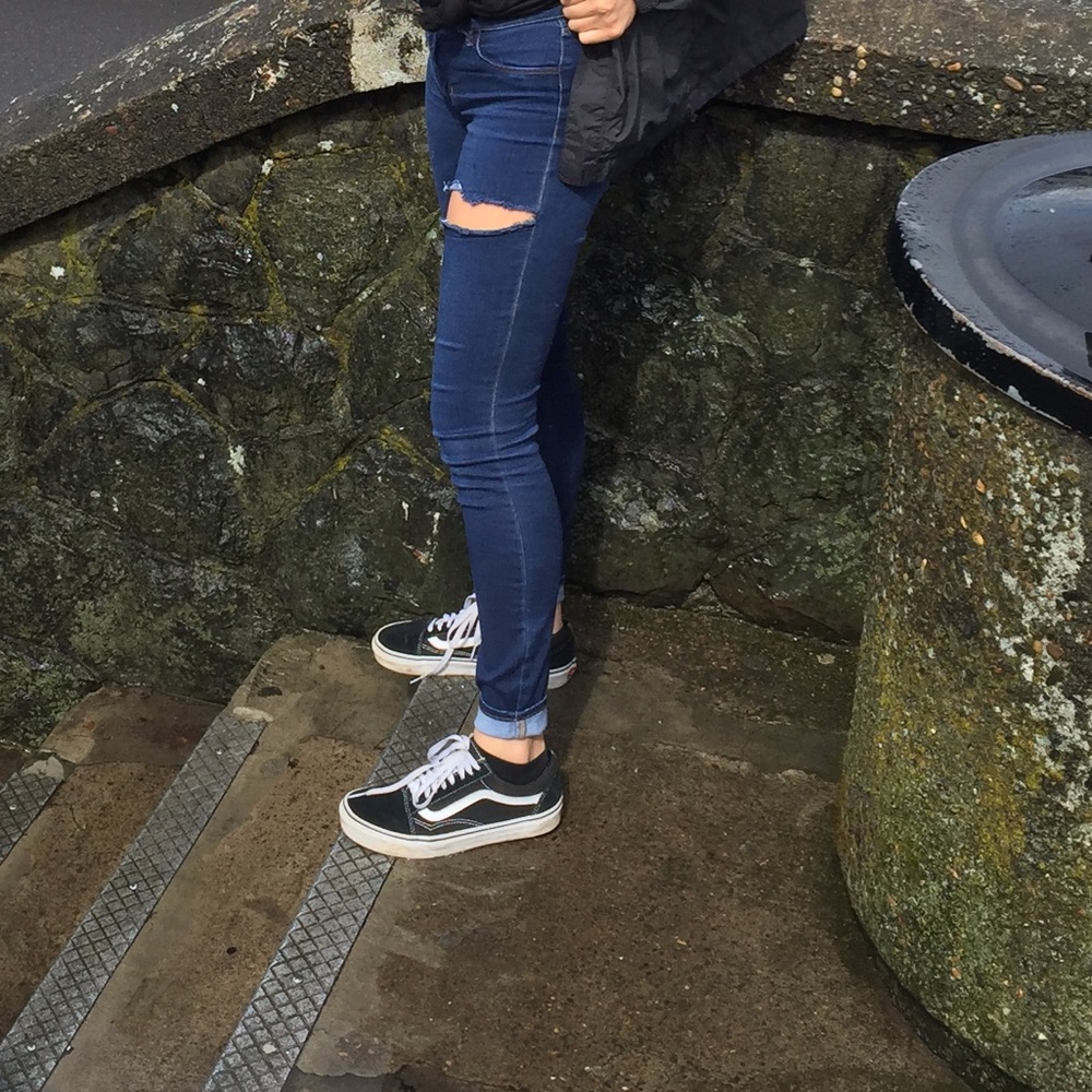 Distressed jeans